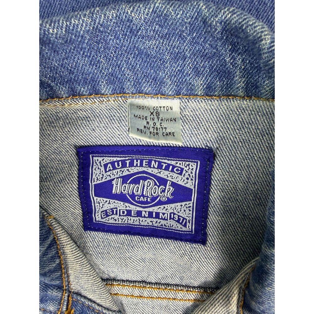 Vintage Hard Rock Cafe Fort Lauderdale Denim Jacket Embroidered Guitar - Picture 4 of 7